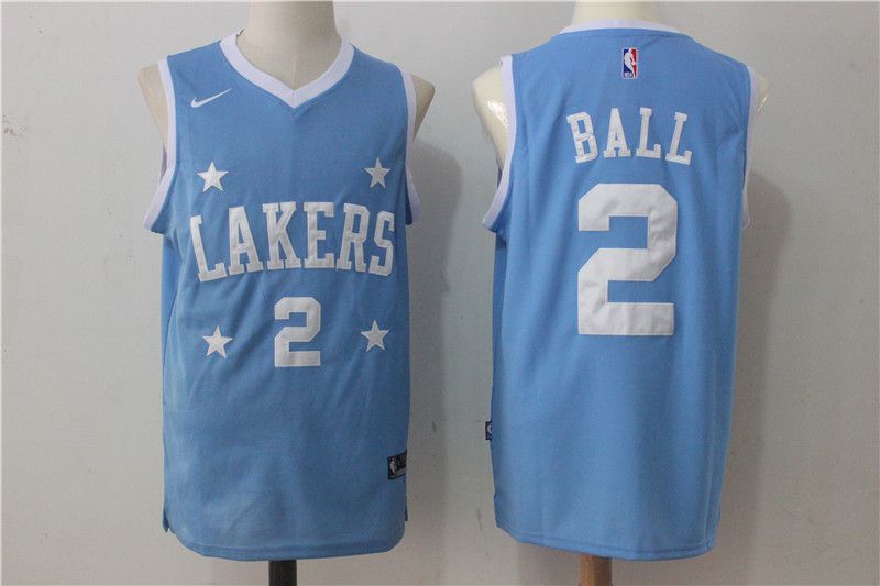 2017 Men Los Angeles Lakers #2 Ball light blue NBA Nike Jerseys->los angeles lakers->NBA Jersey